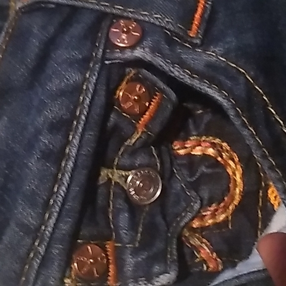Womens True Religion Rainbow Horseshoe Straight Leg Jeans 23 - Picture 5 of 9